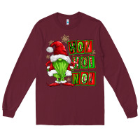 Burgundy ho ho no christmas gnomes Long Sleeve Tee - FaDigitalArtStudio