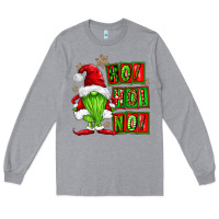 Heather Grey ho ho no christmas gnomes Long Sleeve Tee - FaDigitalArtStudio