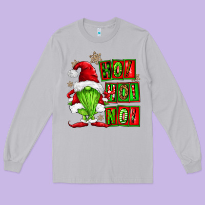 Ho Ho No Christmas Gnomes Long Sleeve Tee Designed By Fadigitalartstudio
