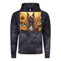 Cloud Black boxer dog Vintage Hoodie - Unal Design