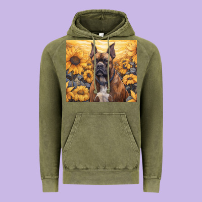 Boxer Dog Vintage Hoodie Designed By Unal Design