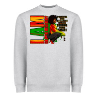 Heather Grey I am black history Afro American woman Heavyweight Sweatshirt - RanaPortraitStore