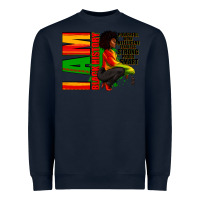 Navy I am black history Afro American woman Heavyweight Sweatshirt - RanaPortraitStore