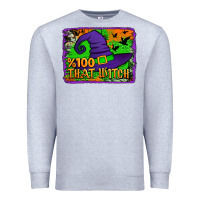 Heather Grey Witch's Hat 100 That Witch Premium Sweatshirt - Jasminsmagicworld