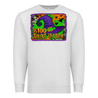Oatmeal Heather Witch's Hat 100 That Witch Premium Sweatshirt - Jasminsmagicworld