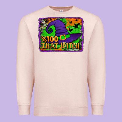 Witch's Hat 100 That Witch Premium Sweatshirt Designed By Jasminsmagicworld