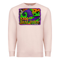 Pale Pink Witch's Hat 100 That Witch Premium Sweatshirt - Jasminsmagicworld