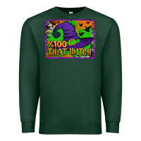 Sports Green Witch's Hat 100 That Witch Premium Sweatshirt - Jasminsmagicworld