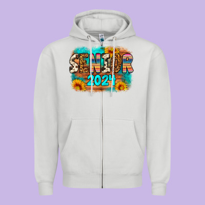 Senior 2024 Zipper Hoodie Designed By Artiststas