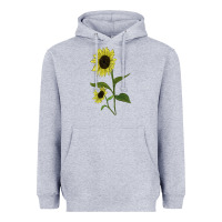 Heather Grey Buttercream Sunflower Heavyweight Hoodie - LillyAllenDesigns