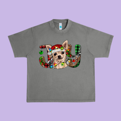 Christmas Chihuahua Joy Urban Heavy Tee Designed By Ranaportraitstore