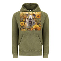 Vintage Olive bulldog Vintage Hoodie - Unal Design