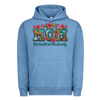 Pigment Pebble Blue mom the heart of the family Urban Hoodie - Artiststas