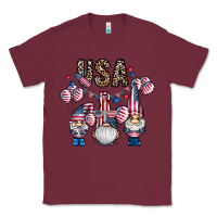 Burgundy usa america gnome Classic Tee - CowhideDigitalArt
