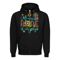 Black all my hope is in jesus Zipper Hoodie - JahusDesignShop