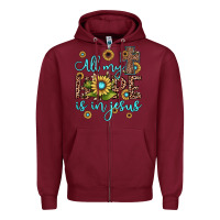 Burgundy all my hope is in jesus Zipper Hoodie - JahusDesignShop