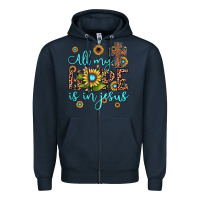 Navy all my hope is in jesus Zipper Hoodie - JahusDesignShop