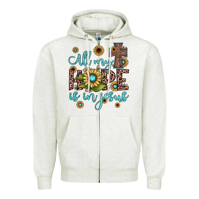 All My Hope Is In Jesus Zipper Hoodie by JahusDesignShop | Teevron
