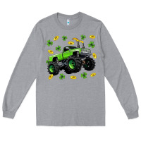 Heather Grey Monster truck st patricks day Long Sleeve Tee - Neo Western