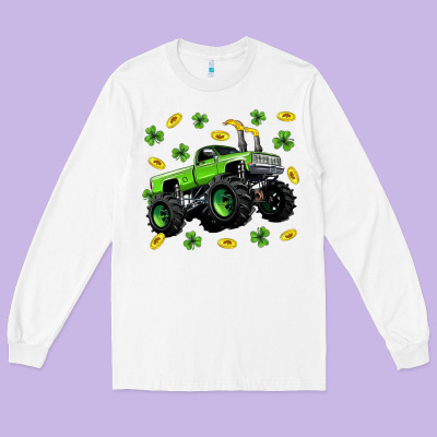 Monster Truck St Patricks Day Long Sleeve Tee Designed By Neo Western