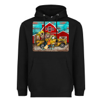 Black western truck farm animals mousepad Heavyweight Hoodie - BarkalooDesign