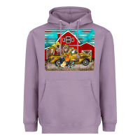 Lavender western truck farm animals mousepad Heavyweight Hoodie - BarkalooDesign