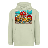 Matcha western truck farm animals mousepad Heavyweight Hoodie - BarkalooDesign