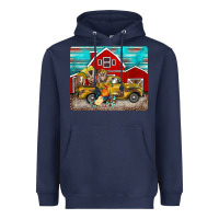 Navy western truck farm animals mousepad Heavyweight Hoodie - BarkalooDesign