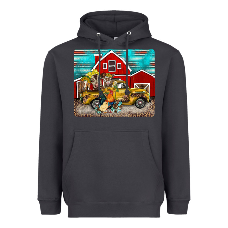 Western Truck Farm Animals Mousepad Heavyweight Hoodie by BarkalooDesign | Teevron