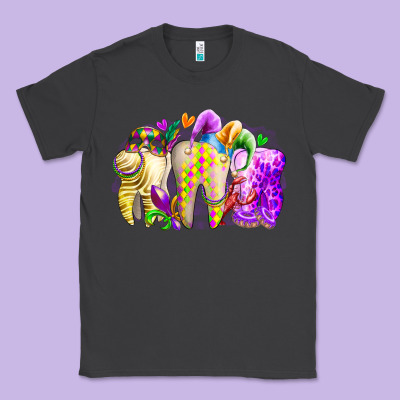 Mardi Gras Tooth Classic Tee Designed By Racoondesign