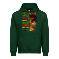 Forest Green god say i am juneteenth afro girl Urban Hoodie - Artiststas