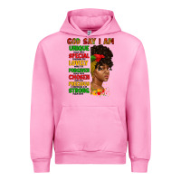Fuchsia Pink god say i am juneteenth afro girl Urban Hoodie - Artiststas