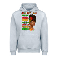 Heather Grey god say i am juneteenth afro girl Urban Hoodie - Artiststas