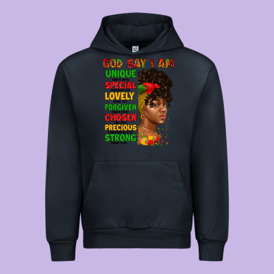 God Say I Am Juneteenth Afro Girl Urban Hoodie Designed By Artiststas