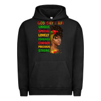 Pigment Black god say i am juneteenth afro girl Urban Hoodie - Artiststas