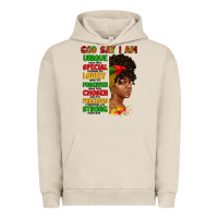 Pigment French Oak god say i am juneteenth afro girl Urban Hoodie - Artiststas