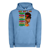 Pigment Pebble Blue god say i am juneteenth afro girl Urban Hoodie - Artiststas