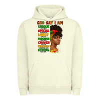 Pigment Pistachio god say i am juneteenth afro girl Urban Hoodie - Artiststas