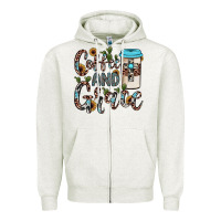 Oatmeal Heather coffee and grace Zipper Hoodie - JahusDesignShop