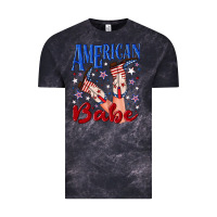 Cloud Black American babe 4th july Vintage Tee - texasbilliewilder