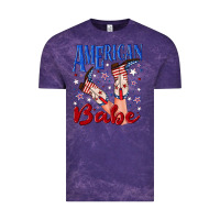 Cloud Purple American babe 4th july Vintage Tee - texasbilliewilder