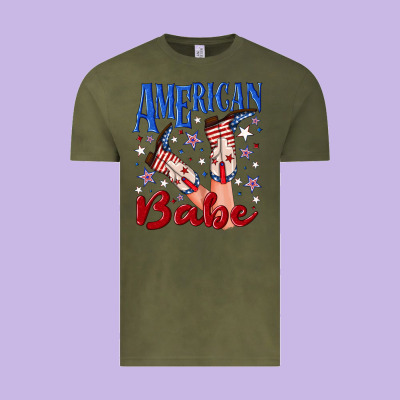 Vintage Tee American babe 4th july