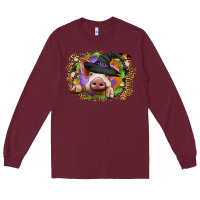 Burgundy halloween pig Long Sleeve Tee - CowhideDigitalArt