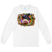 White halloween pig Long Sleeve Tee - CowhideDigitalArt