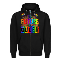 Black the fuuture is queer Zipper Hoodie - AdoDesignShop
