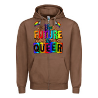 Chestnut the fuuture is queer Zipper Hoodie - AdoDesignShop