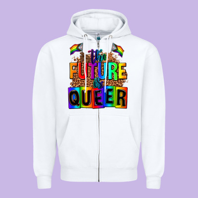 The Fuuture Is Queer Zipper Hoodie Designed By Adodesignshop