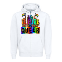 White the fuuture is queer Zipper Hoodie - AdoDesignShop