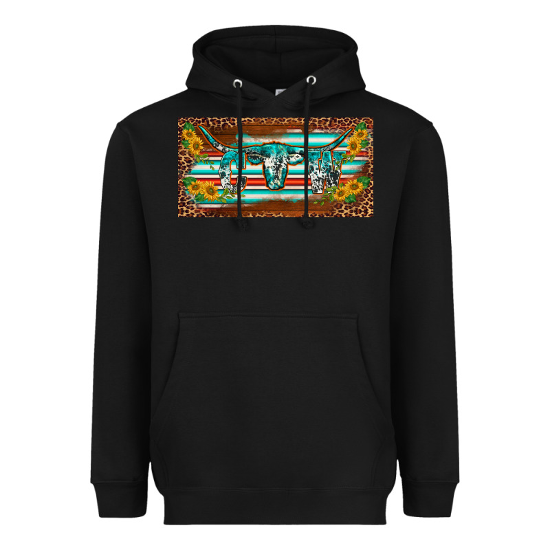 Western Howdy Cowgirl Leopard Serape   License Plate Template Heavyweight Hoodie by BarkalooDesign | Teevron