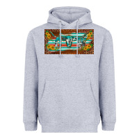 Heather Grey western howdy cowgirl leopard serape   license plate template Heavyweight Hoodie - BarkalooDesign